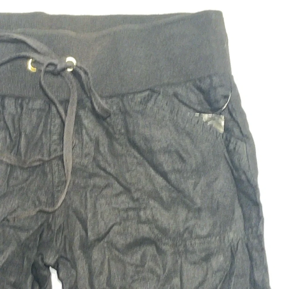 New Guess Premium Vintage Black Capris Crop Linen Blend Short Pants M - Picture 4 of 10